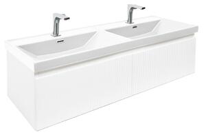 Fürdőszoba szekrény mosdóval SAT Evolution 118x30x44,8 cm fehér szőnyeg SATEVO120WMU4BA