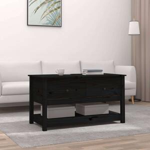 VidaXL Fekete Dohányzóasztal - Tömör Fenyőfa - 102x49x55 cm