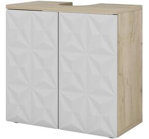 Vicco Edge mosdószekrény, 60 cm, fehér/tölgy