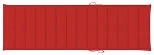 VidaXL impregnált fenyőfa kétszemélyes napozóágy piros párnákkal