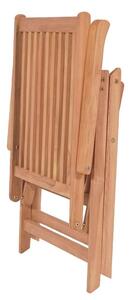 VidaXL 6 db dönthető tömör tíkfa kerti szék