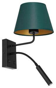 Luminex Fali lámpa ARDEN 1xE27/60W+1xG9/8W/230V zöld/arany LU3558