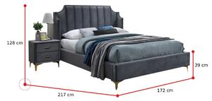 COLLE Velvet kárpitozott ágy, 160x200, bluvel 14