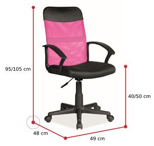 VIKY Q-702 gyerek szék, 49x95-105x48, rózsaszín/fekete