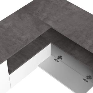 Fehér-szürke TV-állvány beton dekorral 130x46 cm Angle – TemaHome
