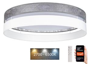 Belis LED Dimmelhető mennyezeti lámpa LIMA LED/36W/230V Wi-Fi Tuya + távirányító ezüst/fehér BE0882