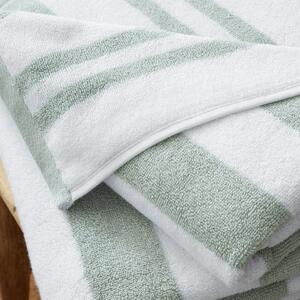 Fehér-szürke pamut fürdőlepedő 90x140 cm Stripe Jacquard – Bianca