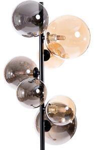 Art Deco állólámpa fekete füsttel és arany 7 lámpával, G9 - Wess