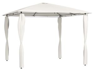 Krémszínű pavilon oszlop takarókkal 3 x 3 x 2,6 m 160 g/m²