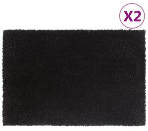 2 db fekete rojtos kókuszrost lábtörlő 40 x 60 cm