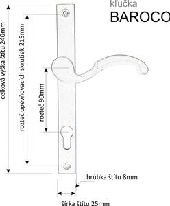 BAROCO gomb + kilincs kapura, Jobbos