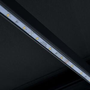 VidaXL antracitszürke kézzel behúzható LED-es napellenző 600 x 300 cm