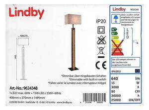 Lindby Lindby - LED Dimmelhető állólámpa GARRY 1xE27/60W/230V + LED/15W/230V LW1262