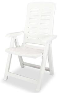 VidaXL 4 db fehér dönthető műanyag kerti szék