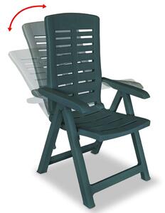 VidaXL 2 db zöld dönthető műanyag kerti szék