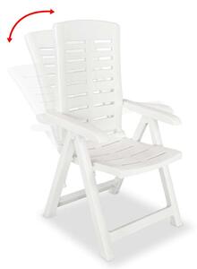 VidaXL 6 db fehér dönthető műanyag kerti szék