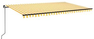 VidaXL sárga és fehér kézzel kihúzható LED-es napellenző 500x300 cm
