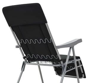 VidaXL 2 db fekete összecsukható kerti szék párnával