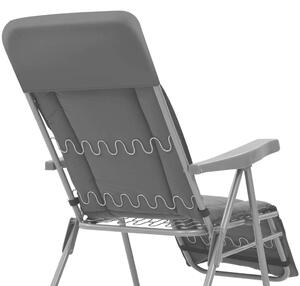 VidaXL 2 db szürke összecsukható kerti szék párnával