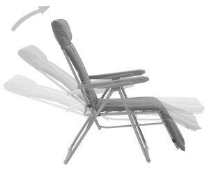 2 db szürke összecsukható kerti szék párnával