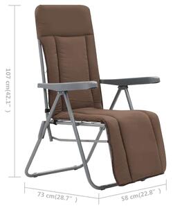VidaXL 2 db barna összecsukható kerti szék párnával