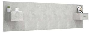 Modern Ágyfejtámla Éjjeliszekrénnyel - Beton Szürke - 200cm