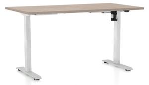 Állítható magasságú asztal OfficeTech A, 120 x 80 cm, fehér alap, tölgy