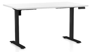 Állítható magasságú asztal OfficeTech B, 140 x 80 cm, fekete alap, fehér