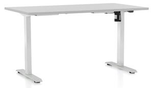 Állítható magasságú asztal OfficeTech A, 140 x 80 cm, fehér alap, világos szürke