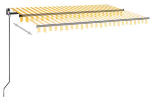 VidaXL sárga és fehér kézzel kihúzható napellenző 450 x 300 cm