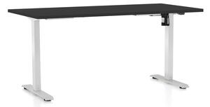Állítható magasságú asztal OfficeTech A, 160 x 80 cm, fehér alap, fekete