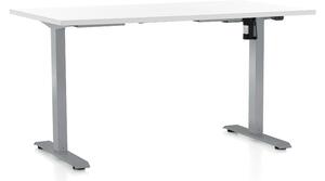 Állítható magasságú asztal OfficeTech A, 140 x 80 cm, szürke alap, fehér