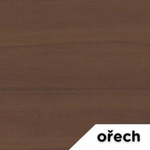 OfficeTech D állítható magasságú asztal, 140 x 80 cm, fehér alap, dió