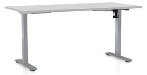 Állítható magasságú asztal OfficeTech A, 160 x 80 cm, szürke alap, világos szürke