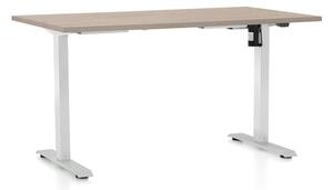 Állítható magasságú asztal OfficeTech A, 140 x 80 cm, fehér alap, tölgy