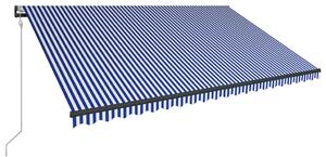 VidaXL kék és fehér szélérzékelős és LED-es napellenző 500 x 300 cm