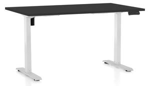 Állítható magasságú asztal OfficeTech B, 140 x 80 cm, fehér alap, fekete
