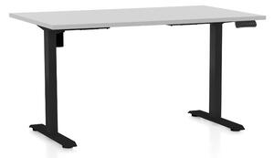 Állítható magasságú asztal OfficeTech B, 120 x 80 cm, fekete alap, világos szürke