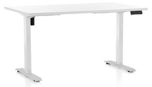 Állítható magasságú asztal OfficeTech B, 140 x 80 cm, fehér alap, fehér