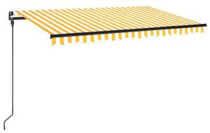 VidaXL sárga és fehér kézzel kihúzható napellenző 450 x 300 cm