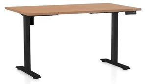 Állítható magasságú asztal OfficeTech B, 120 x 80 cm, fekete alap, bükkfa