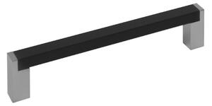 JÚLIA bútor fogantyú fekete + nikkel csiszolt, 128mm