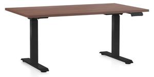 Állítható magasságú asztal OfficeTech D, 120 x 80 cm, fekete alap, dió