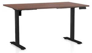 Állítható magasságú asztal OfficeTech B, 140 x 80 cm, fekete alap, dió