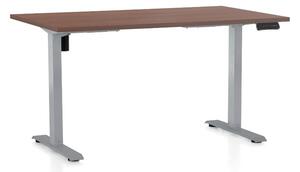 Állítható magasságú asztal OfficeTech B, 120 x 80 cm, szürke alap, dió