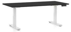 Állítható magasságú asztal OfficeTech C, 160 x 80 cm, fehér alap, fekete