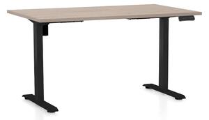 Állítható magasságú asztal OfficeTech B, 120 x 80 cm, fekete alap, tölgy