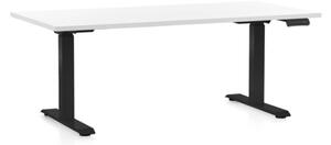 Állítható magasságú asztal OfficeTech C, 160 x 80 cm, fekete alap, fehér