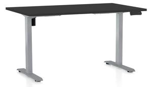 Állítható magasságú asztal OfficeTech B, 140 x 80 cm, szürke alap, fekete