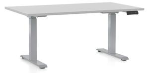 Állítható magasságú asztal OfficeTech D, 120 x 80 cm, szürke alap, világos szürke